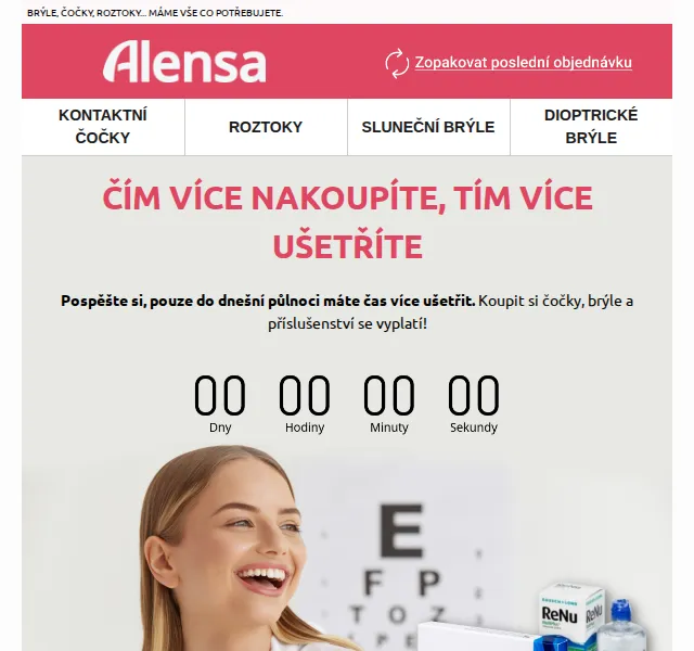 Alensa: Sleva 300 Kč na čočky, brýle a příslušenství – červen 2026 | Nuslet.cz