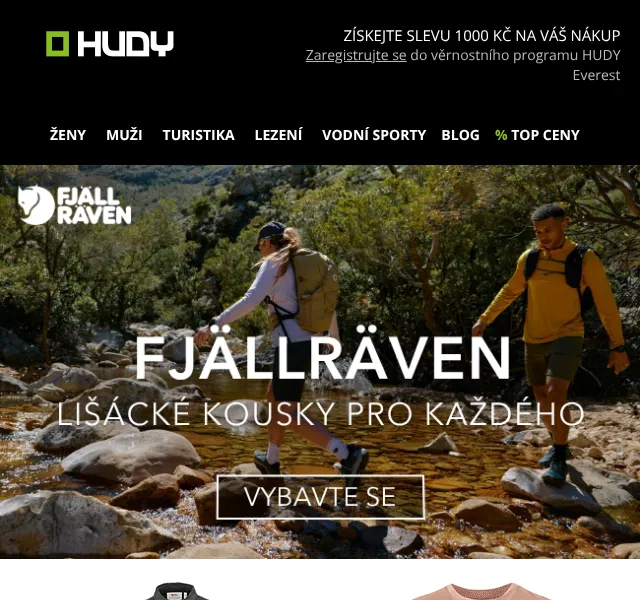 Hudy: Fjällräven slevy až -30% – září 2026