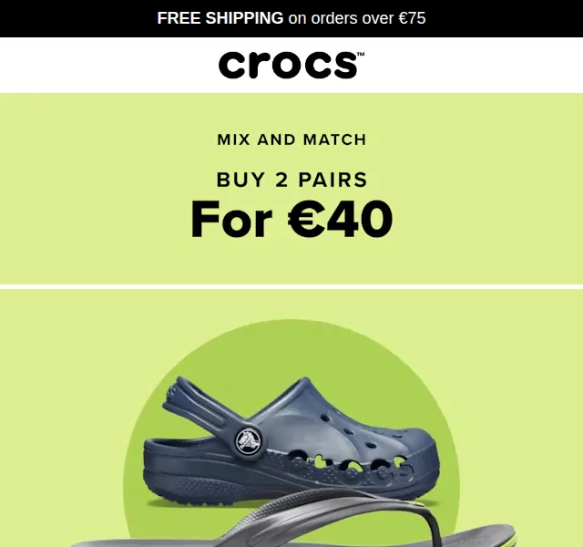 Crocs: 2 páry za 40 € – červen 2026 | Nuslet.cz