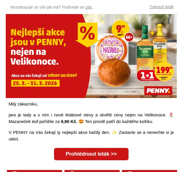 Penny: Mazaneček za 9,90 Kč a slevy – březen 2026 | Nuslet.cz