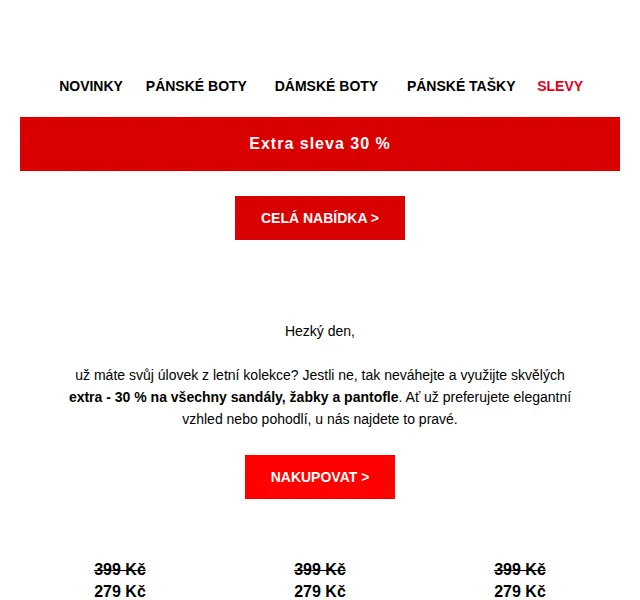 Baťa: Extra sleva 30 % na letní obuv – červenec 2026 | Nuslet.cz