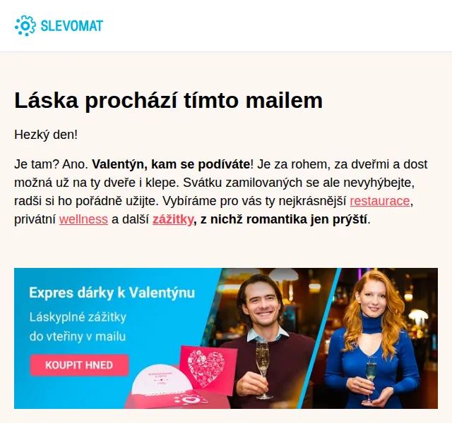 Slevomat: Valentýnské zážitky – restaurace a wellness – červen 2026 | Nuslet.cz