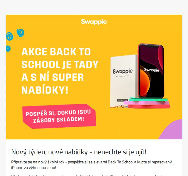 Swappie: Back to School slevy na iPhony – červenec 2026 | Nuslet.cz