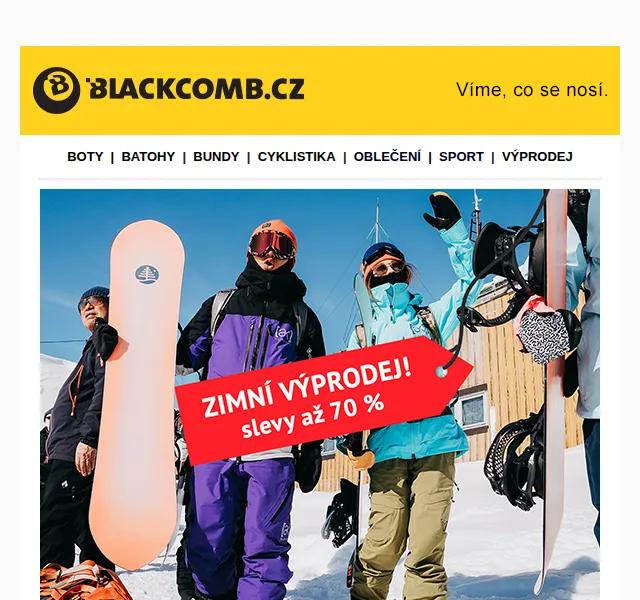 Blackcomb: zimní výprodej slev až 50 % – červen 2026 | Nuslet.cz