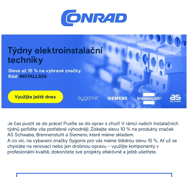 Conrad: Sleva až 15 % na kutilské vybavení – květen 2026