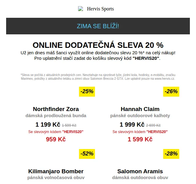 Hervis: Získej 1denní skipas zdarma při nákupu nad 4 000 Kč – červenec 2026 | Nuslet.cz