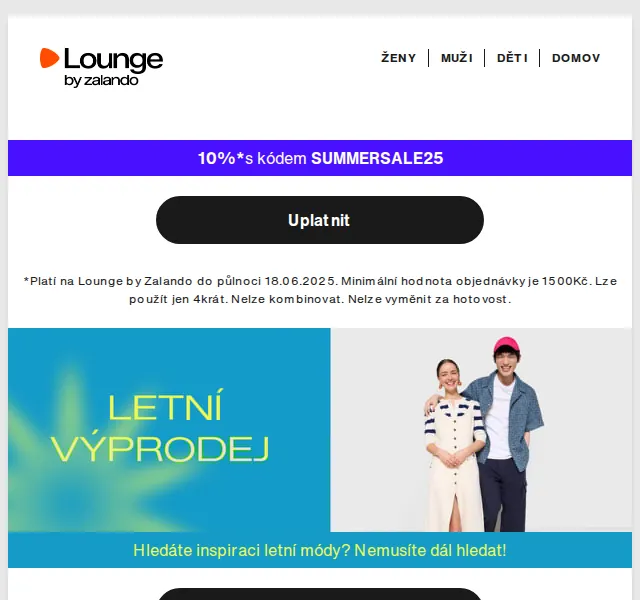 Lounge by Zalando: 10 % sleva Puma, Calvin Klein – červen 2026