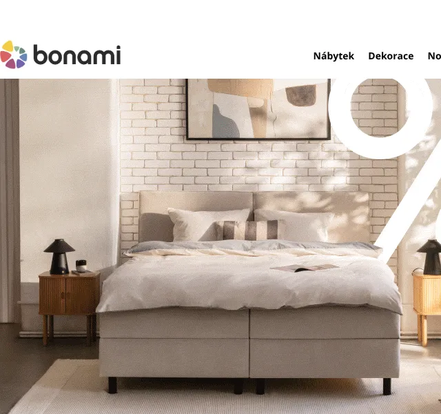 Bonami.cz: -20 % na pohovky, postele, matrace – červenec 2026