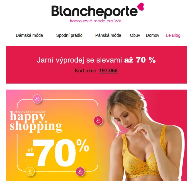 Blancheporte: spodní prádlo ve výprodeji až –70 % – červenec 2026 | Nuslet.cz