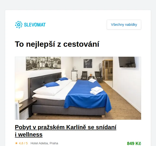 Slevomat: Pobyt v pražském Karlíně se snídaní i wellness – červen 2026 | Nuslet.cz