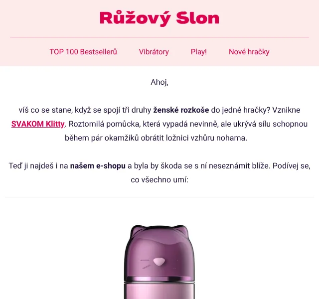 RuzovySlon.cz: SVAKOM Klitty – červen 2026 | Nuslet.cz