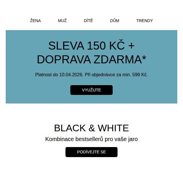 Bonprix: 150 Kč sleva + doprava zdarma – duben 2026