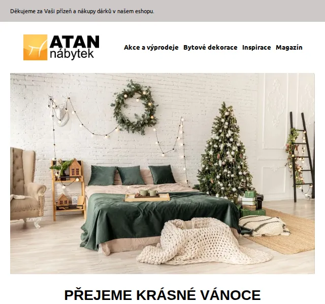 ATAN nábytek: Vánoční nabídka nábytku a dekorací – červen 2026 | Nuslet.cz