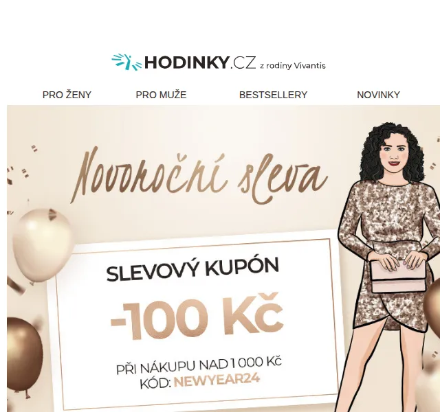 Hodinky.cz: sleva 100 Kč na hodinky – červenec 2026 | Nuslet.cz