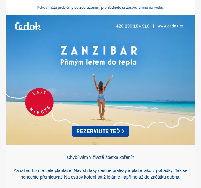 Čedok: Dovolená Zanzibar od 21 790 Kč – červenec 2026 | Nuslet.cz