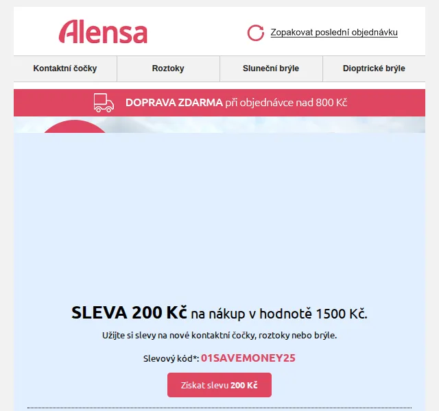 Alensa: Sleva 200 Kč na nákup – červenec 2026 | Nuslet.cz