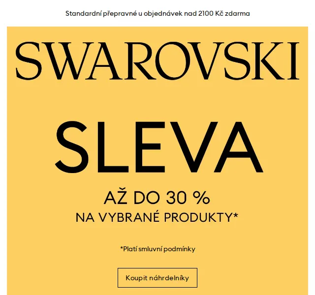 Swarovski: Výprodej náhrdelníků – sleva až 30 % – červenec 2026 | Nuslet.cz