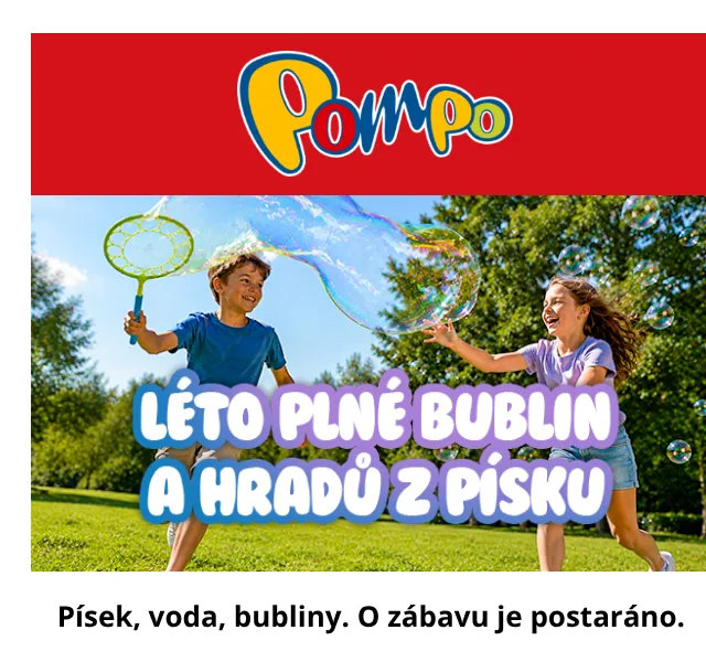 Pompo E-shop: Bublifuky a hračky na písek – sleva až 41 % | Červenec 2026