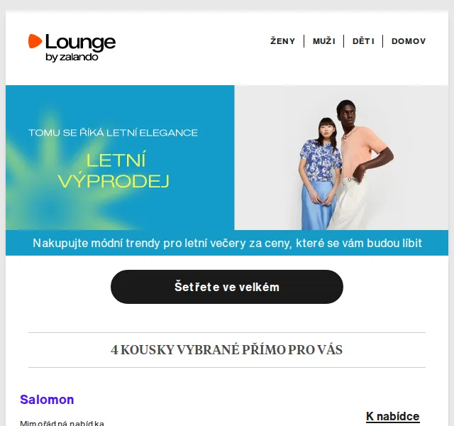 Lounge by Zalando: Salomon, O'Neill, PULL&BEAR – až 80 % | Duben 2026
