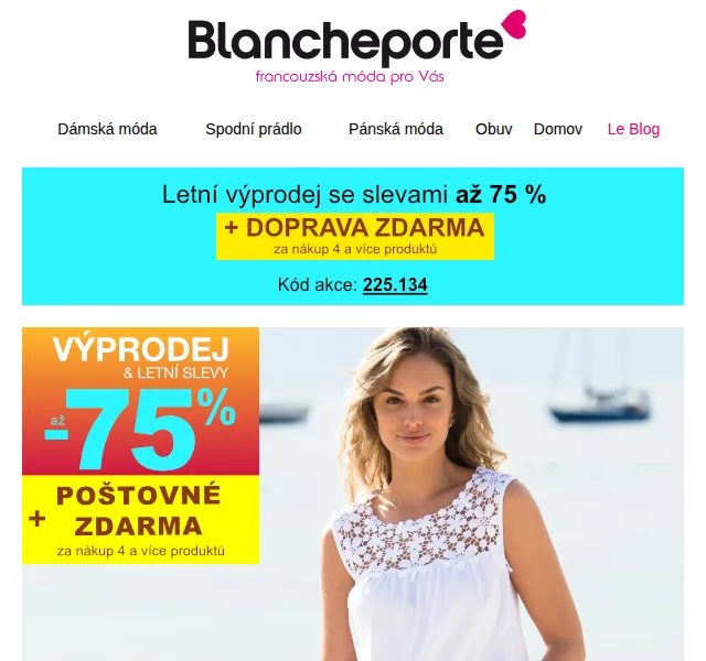 Blancheporte: Bílá móda se slevou až -75 % – červenec 2026 | Nuslet.cz
