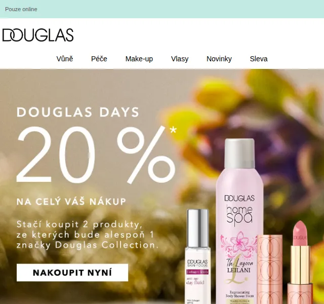 Douglas CZ: 20% sleva na vše s Douglas Collection – červenec 2026 | Nuslet.cz
