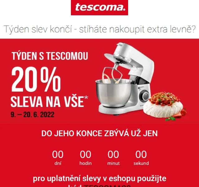 Tescoma: sleva 22 % kódem TESCOMA22 – červen 2026 | Nuslet.cz