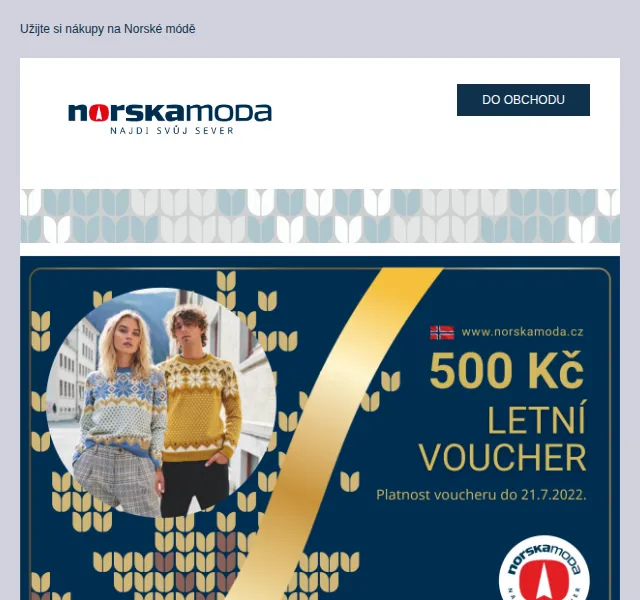 Norskamoda.cz: Letní voucher 500 Kč na nákup – červenec 2022 | Nuslet.cz