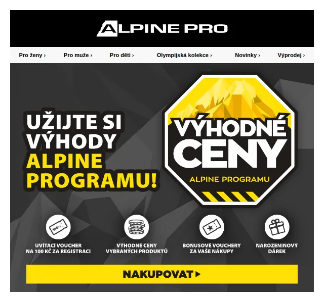 ALPINE PRO: Nakupujte s 35% slevou v ALPINE PROgramu