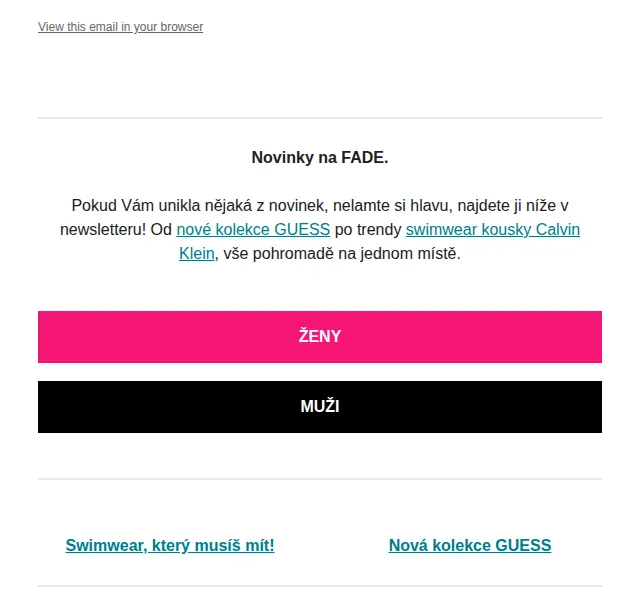 Fade: Nová kolekce GUESS a Calvin Klein – červen 2026 | Nuslet.cz