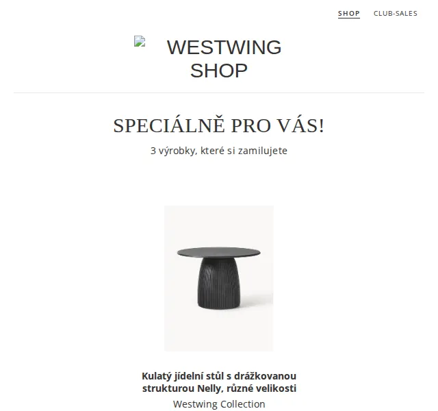 WestwingNow: Jídelní stoly Nelly, Toni, Christo – červenec 2026 | Nuslet.cz
