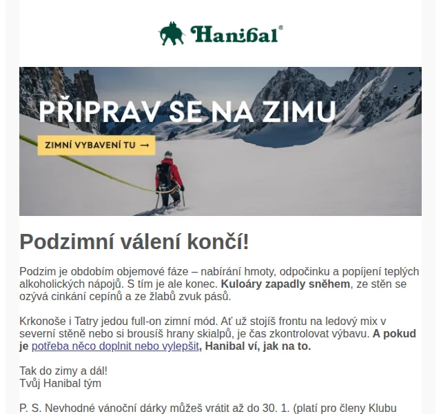 Hanibal: Zimní výbava a Black Week slevy – červenec 2026 | Nuslet.cz