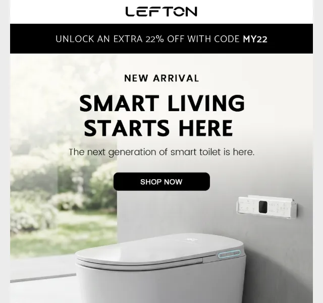 Lefton Sanitary: chytrá toaleta se slevou 22 % – červen 2026