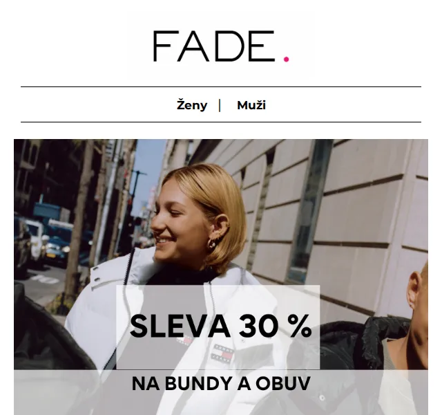 Fade: 30% sleva na bundy a obuv Calvin Klein a Tommy Hilfiger – červenec 2026 | Nuslet.cz