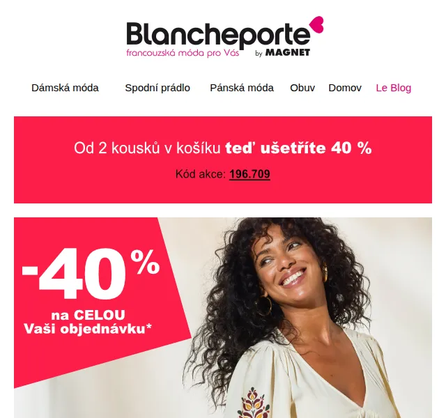 Blancheporte: -40 % na letní módu – červenec 2026 | Nuslet.cz