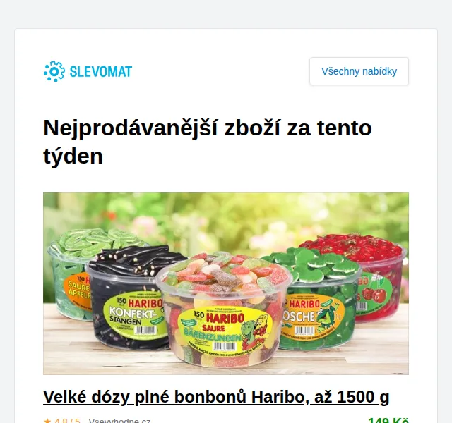 Slevomat: Velké dózy Haribo bonbónů za 149 Kč – červenec 2026 | Nuslet.cz