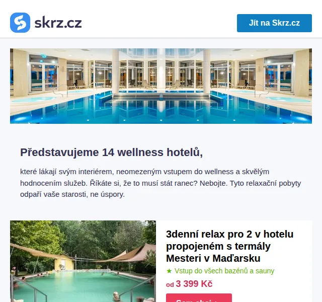 Skrz: Wellness balíčky do 5 000 Kč pro 2 – červen 2026 | Nuslet.cz
