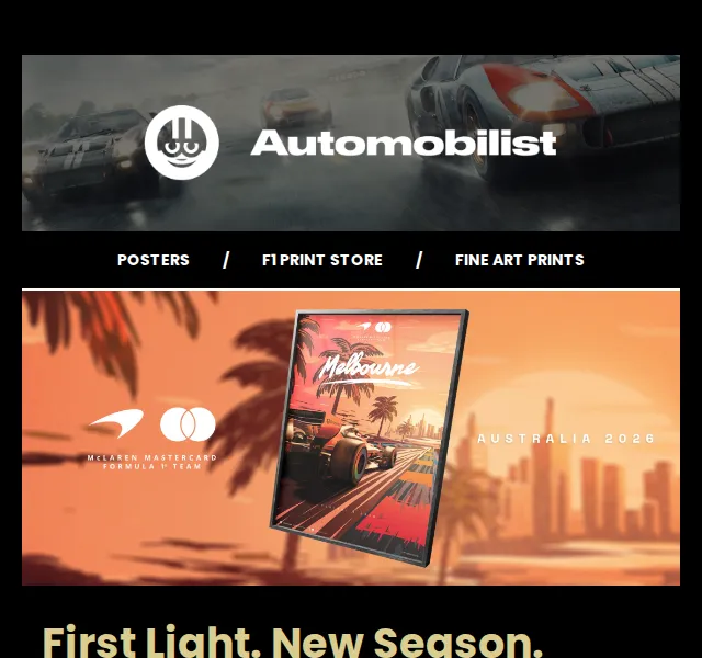 Automobilist: McLaren Mastercard F1 poster Melbourne 2026 – červenec 2026 | Nuslet.cz
