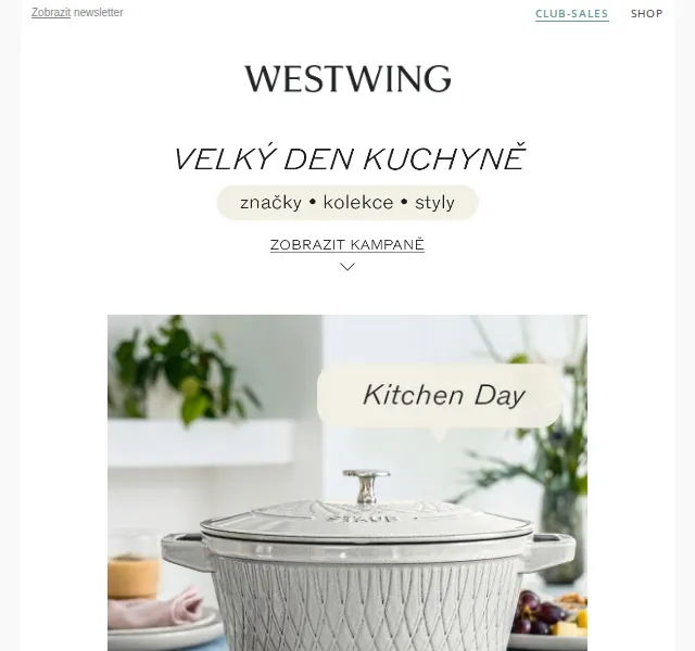Westwing: Den kuchyně s úsporami na Staub, KitchenAid – červenec 2026 | Nuslet.cz