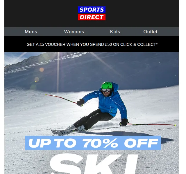 Sportsdirect: Až 70% sleva na lyžování – červen 2026 | Nuslet.cz