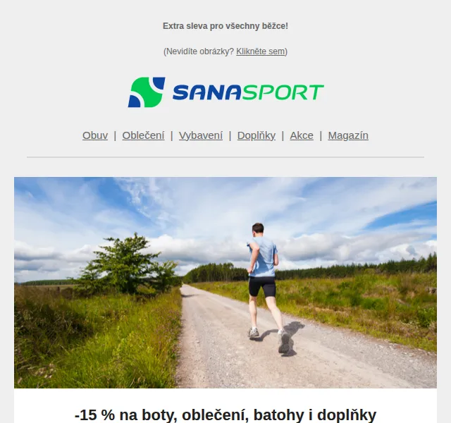 Sanasport: Běžecké boty a vybavení o 15 % levněji – červen 2026 | Nuslet.cz