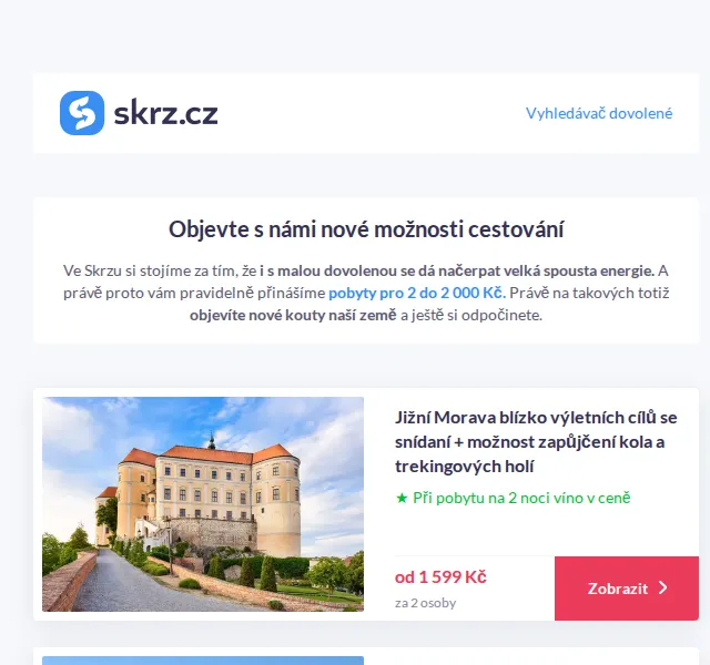 Vánoce na Skrz: Pobyty pro 2 do 2 000 Kč – červenec 2026 | Nuslet.cz