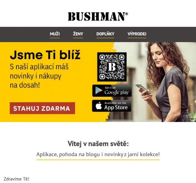 BUSHMAN: nová jarní kolekce a výprodej – červen 2026 | Nuslet.cz