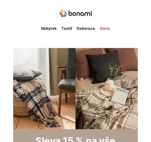 Bonami: Sleva 15 % na vše – prosinec 2026 | Nuslet.cz