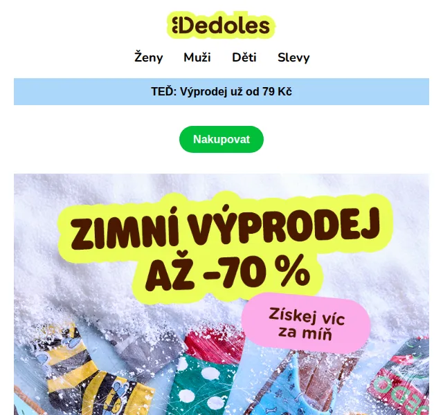 Dedoles.cz: Výprodej od 79 Kč – červenec 2026 | Nuslet.cz