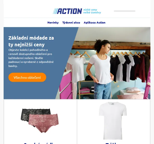 Action: oblečení za nejnižší ceny – červenec 2026 | Nuslet.cz