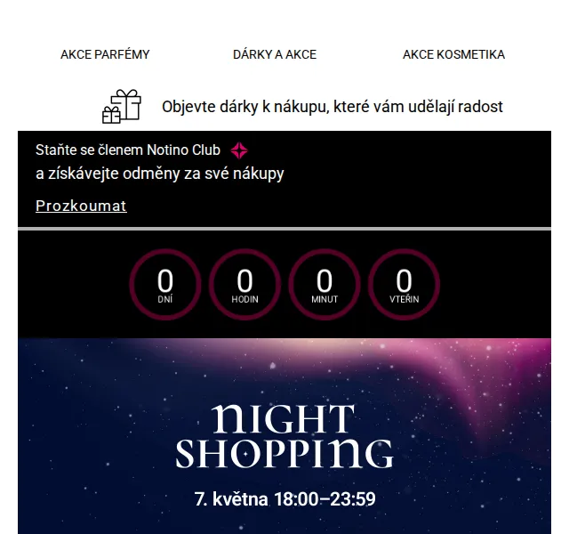 23% sleva na péči o pleť a tělo | Notino Night Shopping