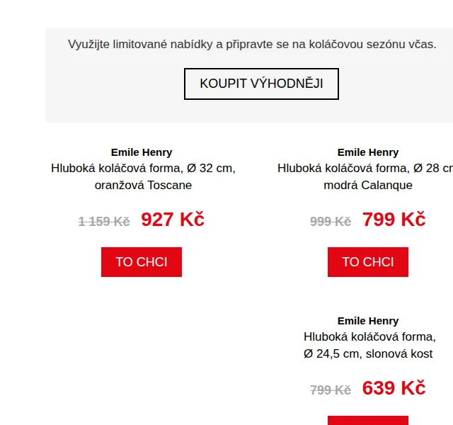 Potten & Pannen: 20% sleva na Emile Henry formy – červen 2026 | Nuslet.cz