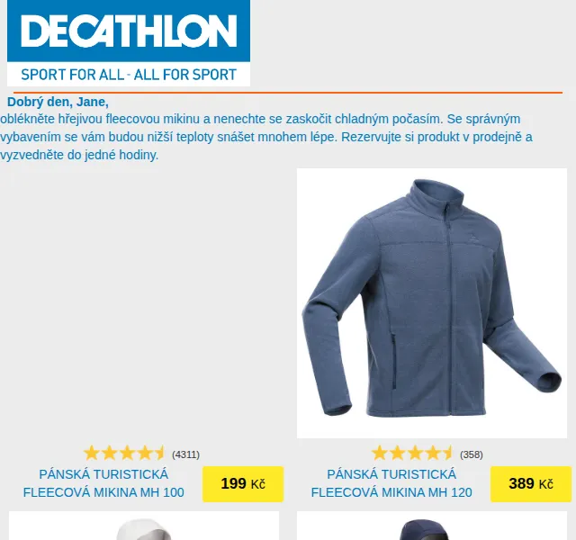 DECATHLON: Fleecové mikiny od 199 Kč – červen 2026 | Nuslet.cz