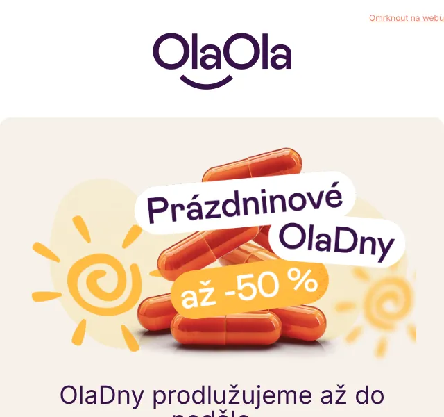 OlaOla: Vitamíny a doplňky do -50 % – červenec 2026