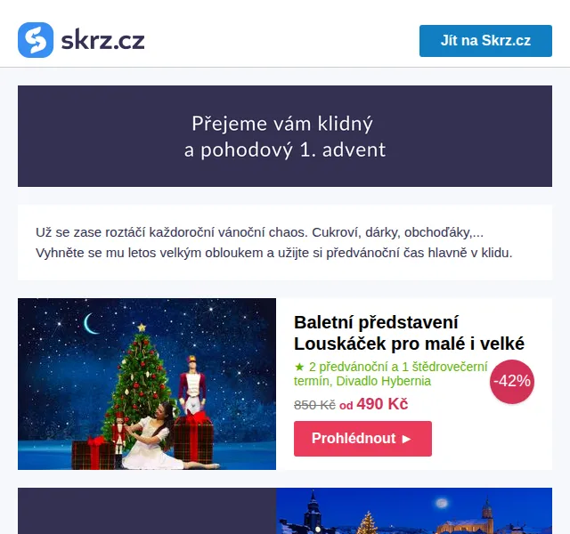 Vánoce na Skrz: zážitky a výlety slevy až 43 % – červen 2026 | Nuslet.cz